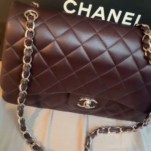 Chanel double flap purple